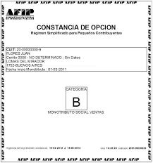 constancia inscripcion monotributo